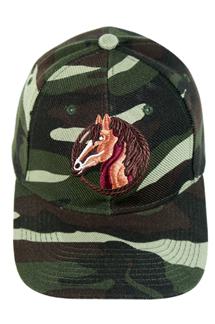 Horse Embroidered Cap-H1507-GREEN CAMOUFLAGE